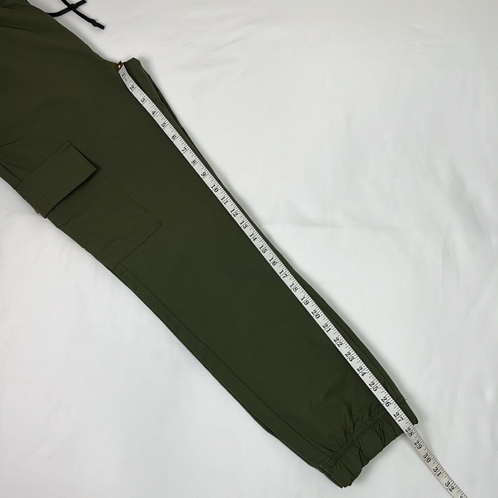 Akademiks Men Medium Olive Green Cargo Jogger Pockets‎ Pant Drawstring Tie Waist - Picture 9 of 9